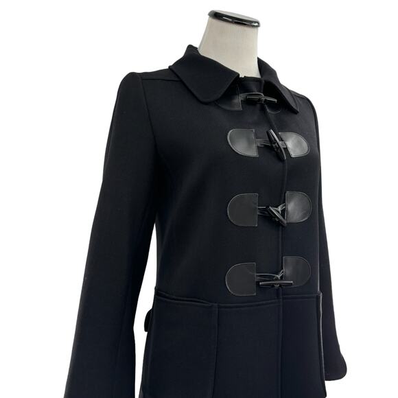 A.P.C. Rue Madame Paris Charlotte Black Wool Duffle Toggle Coat - Picture 7 of 12